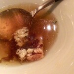 水色食堂 - 博多一番どりのコンソメスープとオニオントースト