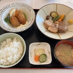 くまもと中央カントリークラブ - 煮豚と牡蠣フライ定食
