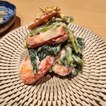 酒と飯 コメマル - イチゴとほうれん草の白和え