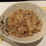 郷土料理ともん - 残った鍋に焼きおにぎりを投入