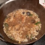 郷土料理ともん - 残った鍋に焼きおにぎりを投入