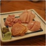 鳥焼き 大塚あけつげ - とり刺4点盛り