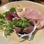 百笑家 - お造り三種盛り600円