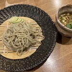 Shimesoba Bon - 刻み軍鶏つけ蕎麦1450円、軍鶏肉ゴロゴロ