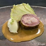 カーサ・デル・チーボ - 雉のバロティーヌ仕立てアピオスのピュレとキジのクリームソース