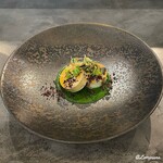 カーサ・デル・チーボ - 鮟鱇とアンコウの肝のテリーナ 菊菜のソース