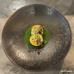 カーサ・デル・チーボ - 鮟鱇とアンコウの肝のテリーナ 菊菜のソース