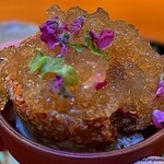 らん亭～ 美日庵 - 香箱がにの外子と内子と剥き身の蟹酢のジュレ掛け