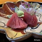 らん亭～ 美日庵 - 鮃と天然本鮪の背トロと赤身