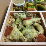 らん亭～ 美日庵 - 舞茸の天ぷらの下には炊込みごはん