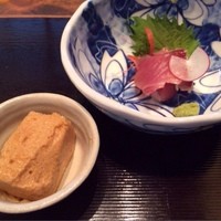 白金台こばやし - まな板ランチ2400円 お造りです。醤油のムースが絶妙