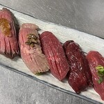 寿司と焼き鳥 大地 - 肉寿司