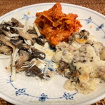 ガストロノミア ヨシ - トリッパ，ラザーニャ，きのこのオイル漬けパルミジャーノ