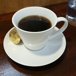 キッチン ブルー グローブ - ホットコーヒーのアップ