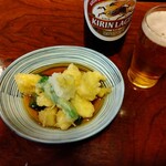 小半 - ヒラメと下仁田ネギの天ぷら