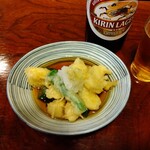 小半 - ヒラメと下仁田ネギの天ぷら