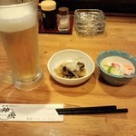 和風ダイニング神楽 - ビールとお通し
