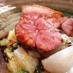 Namae No Nai Itaria Ryouriten - 氷見猪肩ロース、白菜、蕪、安納芋