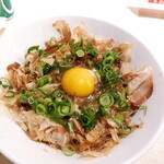 Horumommomoko - 釜玉中華そば（￥549）。鰹節の下には、茹でたての中華麺が隠れてます！