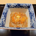 鮨 おおが - 自家製揚げ豆腐セコガニのあんかけ