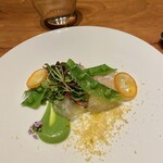 luogo - ヒラメのカルパッチョ　西山さんの豆小僧