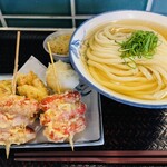 Udon Takashima - かしわ天・半熟卵天・ウインナー天＆うどん 1,300円