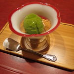にくの匠 三芳 - 抹茶のアイスクリーム、シングル・モルトのウイスキーかけ
