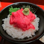 Tsukiji Den - 中落ち丼中盛り、ガリ、つま抜き