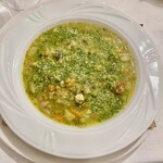 Trattoria San Carlo - ワイフのプリミはminestrone alla genovese 優しい味わいです