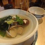いしもん - 出汁美味しすぎ♪ハマグリ酒むし：500円(’13.12月にて)