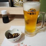 庄ちゃん寿司 - 付き出し ＆ 生ビール
