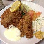 キッチンふるはし - アジフライ（８３０円）これにライス・味噌汁・漬物が付きます。２０１３年１２月