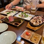 廻 - イカ焼き、ローストビーフ