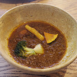 スパイスカフェ - 2023年のクリスマスランチコース(7000円)の野菜揚げ浸しカレー