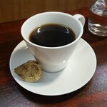 キッチン ブルー グローブ - ホットコーヒーのアップ