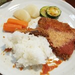 キッチン ブルー グローブ - ハーフを食べたらご飯乗せ