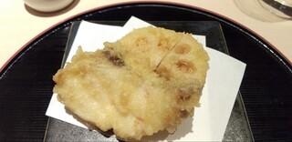 Tempura Azabu Yokota - 真鯛・蓮根　