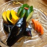 かぶと - 自家製漬物も美味い