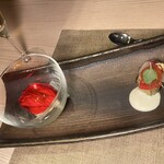 Izu no kura - 【アミューズ】兵庫県産 牡蠣のババロア/宮城県産 シマアジのマリネ