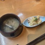 Oden Nimousaku - 突出し(アラ汁＆ポテトサラダ)