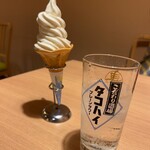 おふろの和食処 竹 - タコハイ＆ソフトクリーム