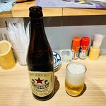 Kawano Soba - サッポロ赤星650円、スッキリ飲みやすい。スーパードライより好きかも。