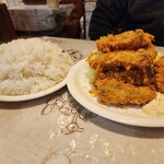 デリス - カキフライ定食　ライス大盛