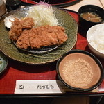 Tonkatsu Tadumura - 黒豚ロースかつ＋牡蠣フライ2個