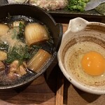 Shimesoba Bon - 軍鶏と下仁田葱のすき焼き1200円、下仁田葱がチュルチュルで最高に美味い！