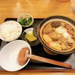 妻木屋 - 味噌煮込み麺大盛り ＋ 小ライス 1,450円でした