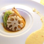 Petit L'Assiette - お魚料理（金目鯛と天使の海老のブイヤベース仕立て）