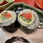 巽蕎麦 志ま平 - 蕎麦寿司　（牛蒡、胡瓜、錦糸卵）