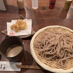 自家製粉石臼挽きうどん 青空blue - ゴマだれつゆで♪