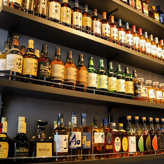 We offer a wide variety of domestic alcoholic beverages! About 100 types of whiskey available